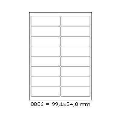 Selfadhesive labels 99,1 x 34 mm, 16 labels, A4, 100 sheets