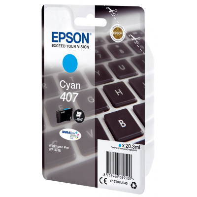 Epson 407 C13T07U240 cyan original ink cartridge