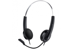 Genius HS-220U, headphones with microphone, volume control, black, 2.0, closed, USB