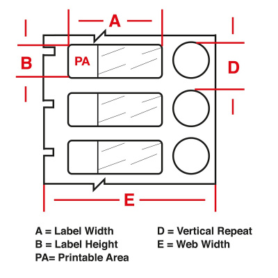 Brady BPT-606-461 / 217071, thermo paper labels, 25.40 mm x 9.53 mm