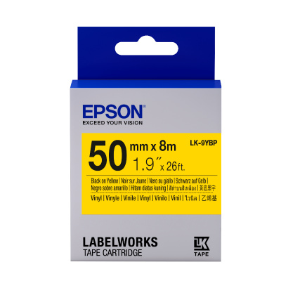 Epson LabelWorks LK-9YBP C53S659002 50mm x 8m, black text / pastel yellow tape, original tape