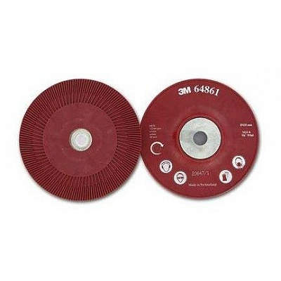 3M Ribbed Backing Pad for Fibre Discs, Red 115 mm M14