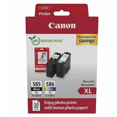 Canon PG-585/CL-586 6205C004 black/color multipack original ink cartridge + photopaper GP-501