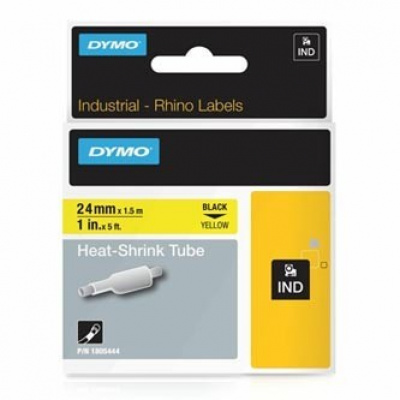 Dymo Rhino 1805444, 24mm x 1,5m, black text/yellow tape, original tape