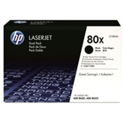 HP 80X CF280XD black original toner, 2pcs