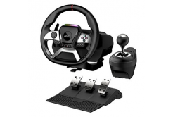 Genius GX Gaming SpeedMaster X5 FF steering wheel, with pedals and gear shifter, USB-C, black, PC, PS4, XBOX One