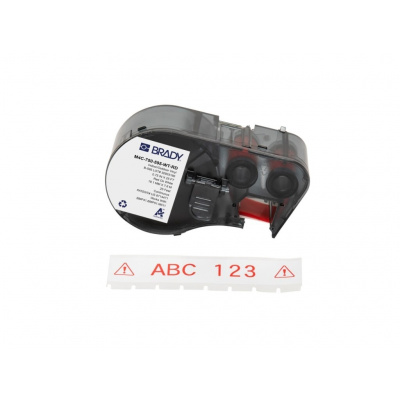 Brady M4C-750-595-WT-RD / 170831, 19.05 mm x 7.62 m, Vinyl, red text / white tape