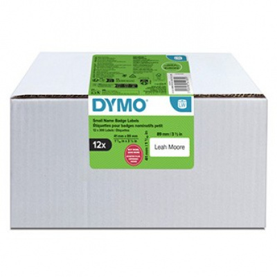 Dymo 2234183, 89mm x 41mm, for name tags, removable, white, original paper labels, 12 x 300 pcs