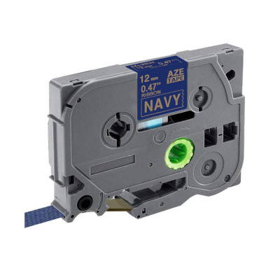 Brother TZ-RN34 / TZE-RN34, 12mm x 4m, gold text / modrý podklad, original tape