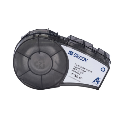 Brady M21-17-423 / 152096, 25.40 mm, Polyester, black text / white tape