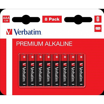 VERBATIM Alkaline Batteries AAA, 8 PACK, LR03