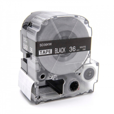 Epson LK-7BWV, SD36KW, 36mm x 9m, white text / black tape, compatible tape