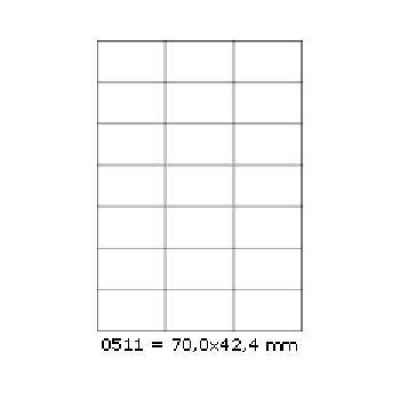 Self-adhesive labels 70 x 42,4 mm, 21 labels, A4, 100 sheets