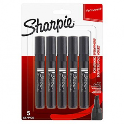 Sharpie S0187958, marker W10, black, 5pcs, 1.5-5mm, permanent, blistr