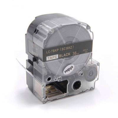 Epson LK-7BKP, SC36KZ, 36mm x 9m, gold text / black tape, compatible tape