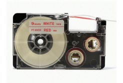 Casio XR-9WER 9mm x 8m red / white, compatible tape