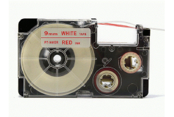 Casio XR-9WER 9mm x 8m red / white, compatible tape