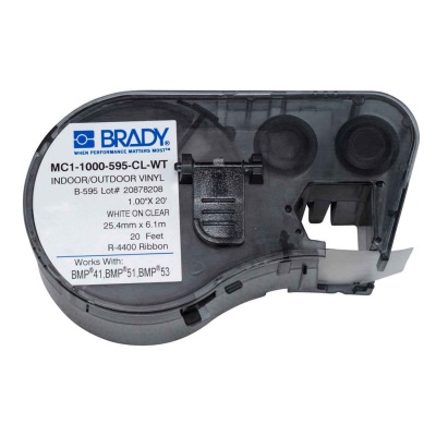 Brady MC1-1000-595-CL-WT / 131607, slef-adhesive tape 25.40 mm x 6.10 m
