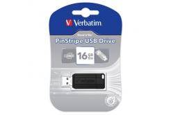 Verbatim 49063 Store N Go PinStripe, USB flash drive, USB A 2.0, 16GB, with pull-out connector, black