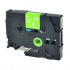 Compatible tape Brother TZ-MQG35/TZe-MQG35, 12mm x 5m, white text / lime green tape