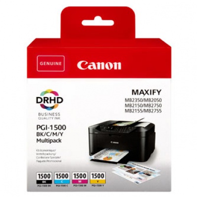 Canon original ink cartridge PGI-1500 BK/C/M/Y Multipack, CMYK, 400/3*300 pages, 9218B005, Canon MAXIFY MB2050,MB2150,MB2155,MB2350,MB2750,M