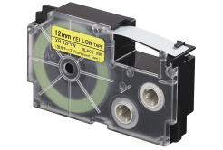 Casio XR-12FYW , 12mm x 8m, black text / signal yellow tape, compatible tape