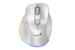 Mouse wireless, Genius Ergo 9000S Pro 31030039400, white, optical, 2400DPI