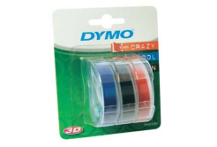 Dymo S0847750, 9mm x 3 m, white text/black, modrý, červená, original tape