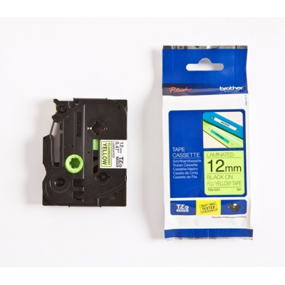 Brother TZ-C31 / TZe-C31, 12mm x 8m, black text/signal yellow tape, original tape