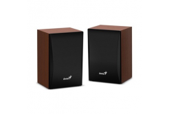 Genius speakers SP-HF380 BT, 2.0, 3W, brown-black, volume control, BT, wooden, 3.5 mm jack (USB), 150Hz-20kHz