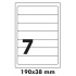 Self-adhesive labels R0100.5409, 190 x 38 mm, 7 labels, A4, 100 sheets