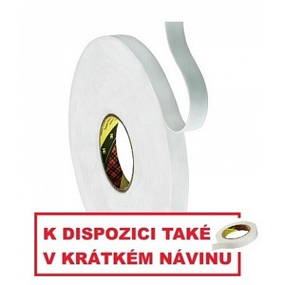 3M 9508W Montážní pěnová oboustranná páska, bílá 19 mm x 3 m