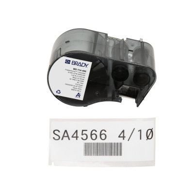 Brady M5-114-490 / 170891, 38.10 mm, Polyester, black text / white tape
