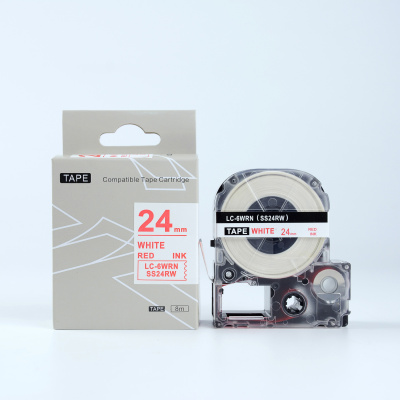 Epson LK-SS24RW, 24mm x 9m, red text / white tape, compatible tape