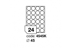 Self-adhesive labels kulaté 45 mm, 24 labels, A4, 100 sheets