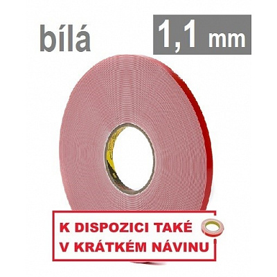 3M VHB™ 4950, thickness 1.1 mm; white double-sided very high bond acrylic tape 19 mm x 3 m