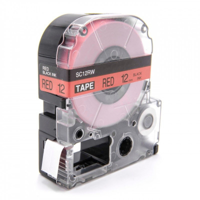 Epson LK-4RBP, SC12RW, C53S654007, 12mm x 9m, black text / red tape, compatible tape