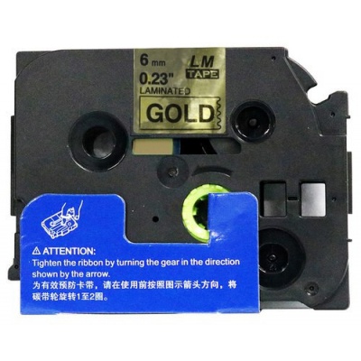 Compatible tape Brother TZ-811 / TZe-811, 6mm x 8m, black text / gold tape