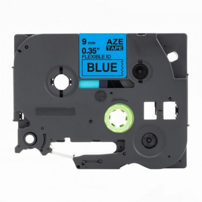 Compatible tape Brother TZ-FX521 / TZe-FX521, 9mm x 8m, flexi, black text / blue tape
