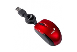 Genius Mouse Micro Traveler V2 31010125107, 1200DPI, optical, 3 buttons, wired USB, red, Micro