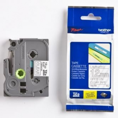 Brother TZ-135 / TZe-135, 12mm x 8m, white text / clear tape, original tape