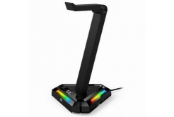 Genius RGB backlit headphone stand GX-UH100, 2x USB-A 2x USB-C HUB, black