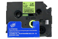 Brother TZ-D21/TZe-D21, signální 9mm x 8m, black / green, compatible tape