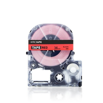 Epson HTC36PK, 36mm x 8m, black text / pink tape, compatible tape