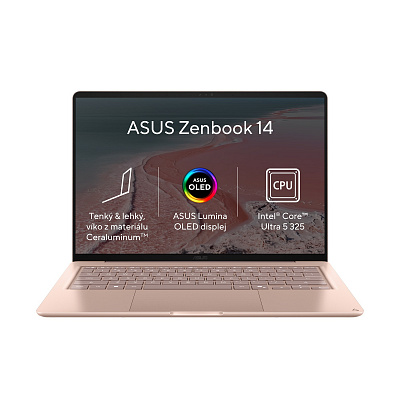 ASUS Zenbook 14/UX3480AA-OLED284W/U5-325/14"/WUXGA/16GB/512GB/Intel int/W11H/Pink/2R
