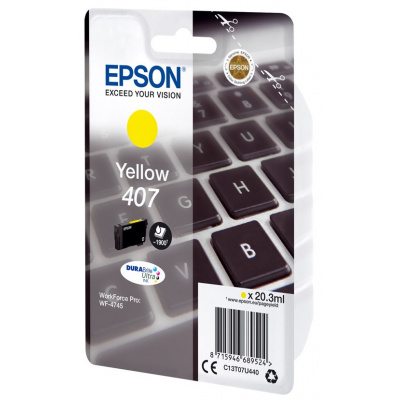 Epson 407 C13T07U440 yellow original ink cartridge
