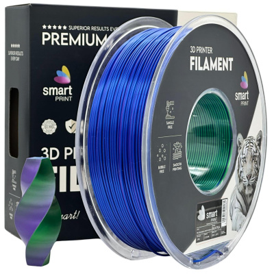 Smart Print FG-S104-E1, 3D filament, PLA Silk, 1,75mm, 1000g, Tri Color, Blue, Green, Purple