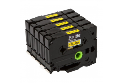 Brother HGE-631, 12mm x 8m, black text / yellow tape, original tape