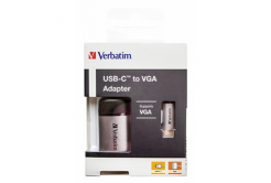 Verbatim 49145 USB C (3.1) hub 1-port, cable length 10cm, 1x VGA, grey