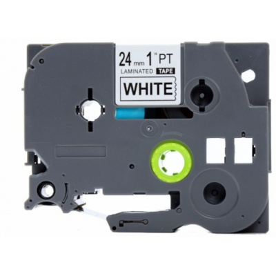 Brother TZe-FA251, 24mm x 3m, black text / white tape, ironing, compatible tape